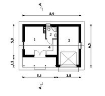 Проект гаража с собственным санузлом