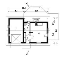 Одноместный гараж с небольшой жилой зоной и санузлом
