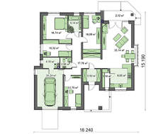 Красивый одноэтажный дом с гаражом и 4-я уютными спальнями