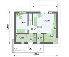 Проект дома с мансардой общей площадью 111 кв.м.