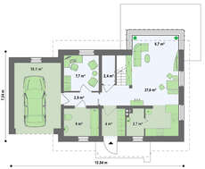 1,5-этажный коттедж с уютной террасой над гаражом