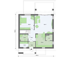 Мансардный проект с коттеджа с двухскатной крышей