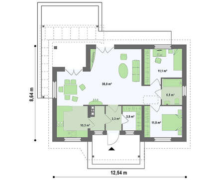 Симпатичный маленький коттедж с 2-я спальнями