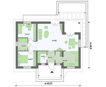 Симпатичный маленький коттедж с 2-я спальнями