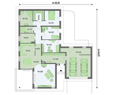 Проект дома в скандинавском стиле с гаражом для 2-х машин