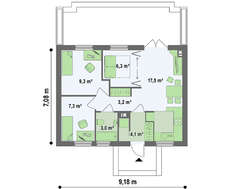 Экономичный проект дачного коттеджа