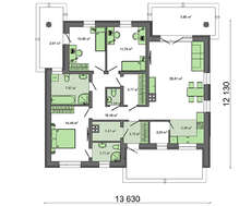 Проект дома с четырёхскатной крышей