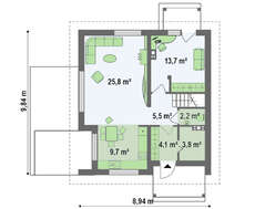 Загородный коттедж с тремя спальнями на мансардном этаже