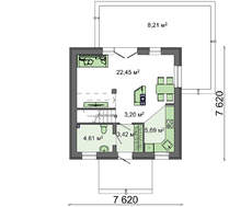 Проект малогабаритного дачного коттеджа с удобной мансардой