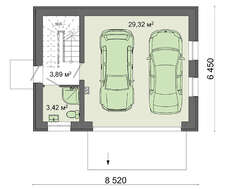 Большой гараж с душевой кабиной