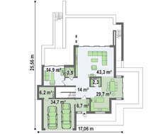 Проект небольшого дома для наклонного участка