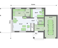 Проект двухэтажного коттеджа с плоской крышей и просторной террасой