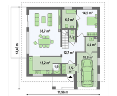 Классический проект с мансардой и с гаражом