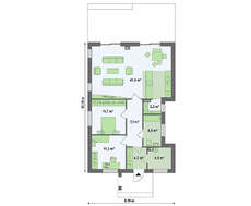 Аккуратный проект компактного одноэтажного коттеджа