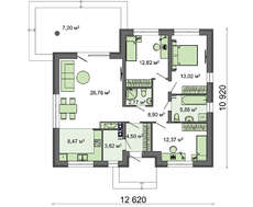Проект оригинального одноэтажного классического дома