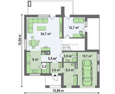 Привлекательный проект двухэтажного коттеджа с гаражом на одну машину