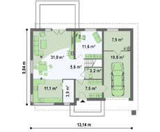 Проект стильного двухэтажного дома площадью до 200 m²