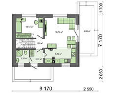 Проект дома с мансардой 7 на 9 в традиционном стиле