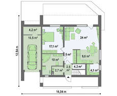 Строительный проект двухэтажного дома