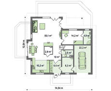 Проект классического традиционного дома с гаражом и оригинальной мансардой