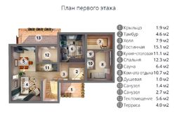 Проект двухэтажного особняка с шикарной зоной отдыха