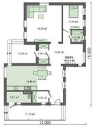 План шикарного дома площадью 220 м2 с пятью спальнями