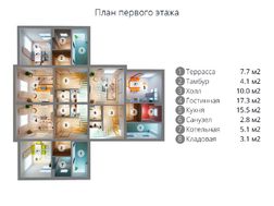 Проект жилого дома на три квартиры с интересной планировкой