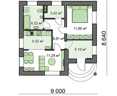 Привлекательный одноэтажный коттедж небольшой площади