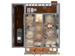 Проект шикарного особняка общей площадью 256 кв. м с декором из натурального камня