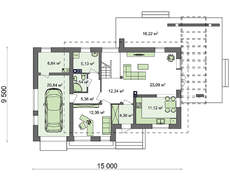 Проект хайтек 2х этажного дома простой конструкции