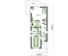 Проект роскошного коттеджа с гаражом для узкого участка