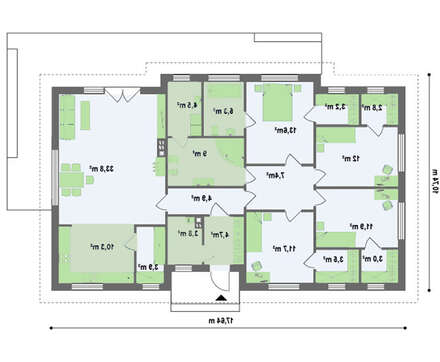 Классический одноэтажный загородный дом