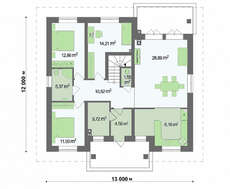 Проект для строительства симпатичного коттеджа с мансардой