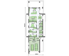 Проект стильного современного коттеджа для узкого участка