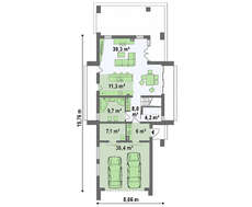 Проект модернового современного коттеджа для узкого участка