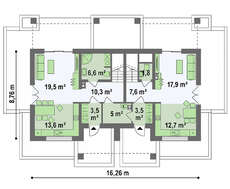 Компактный мансардный дом на две семьи
