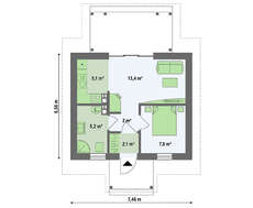 Проект летнего коттеджа 35 m²