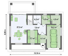 Проект современного стильного дома с гаражом