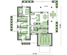 Одноэтажный дом 180 m² в современном стиле