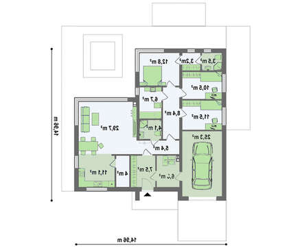 Проект одноэтажного дома с панорамными окнами