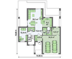 Современный дом с гаражом на две машины
