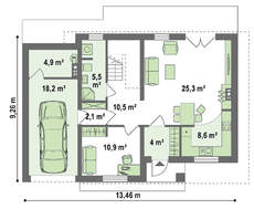Проект небольшого компактного двухэтажного домика