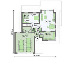 Проект двухэтажного дома площадью более 200 m²