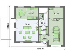 Двухэтажный дом в классическом стиле с элементами кубизма