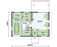 Коттедж в классическом стиле со вторым светом в кухне-студии