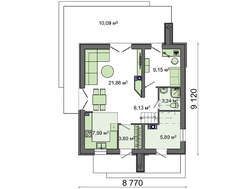 Проект двухэтажного коттеджа 8 на 11