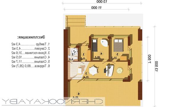 Готовый проект одноэтажного небольшого дома с плоской крышей