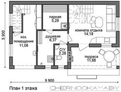 Красивый дом на два этажа для приема оздоровительных процедур