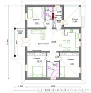 Загородный одноэтажный дом с тремя спальнями