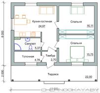 Небольшой дачный коттедж с комфортными спальными помещениями
